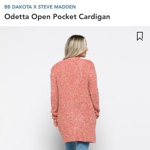 Odetta Open Pocket Cardigan Salmon Xl 